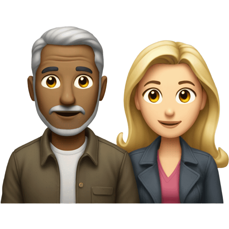 Ugly guy with young wife emoji