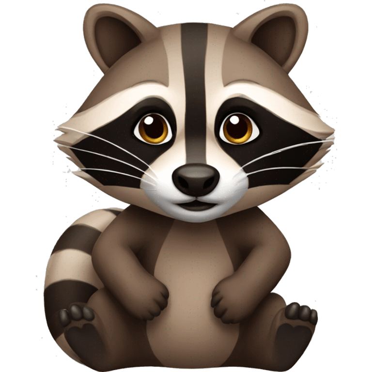 Brown raccoon emoji