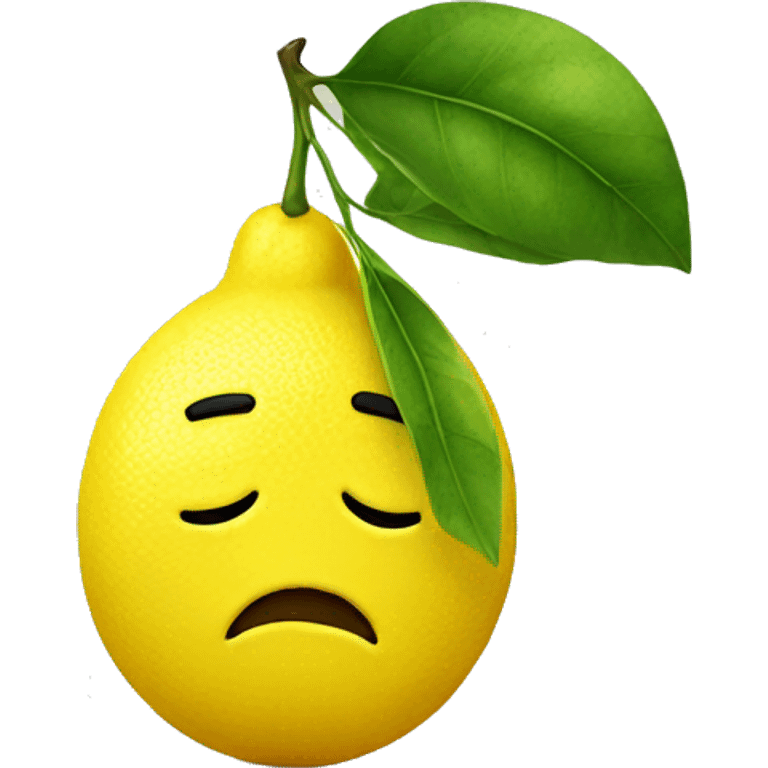 lemon with sad emoji