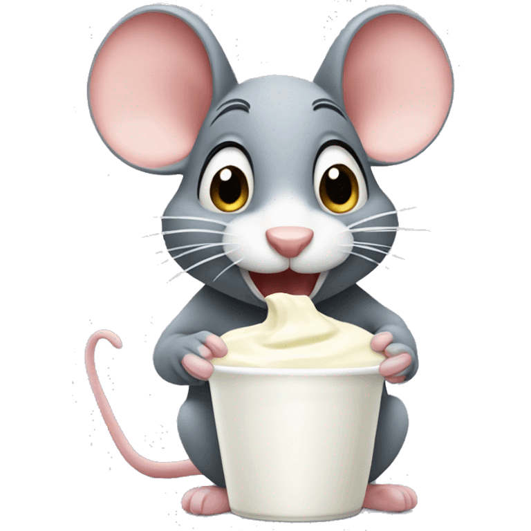  mouse eating yogurt  emoji