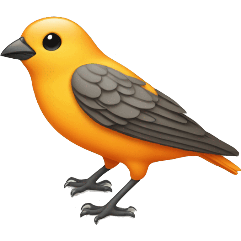 cartoon canary bird with orangecolor emoji