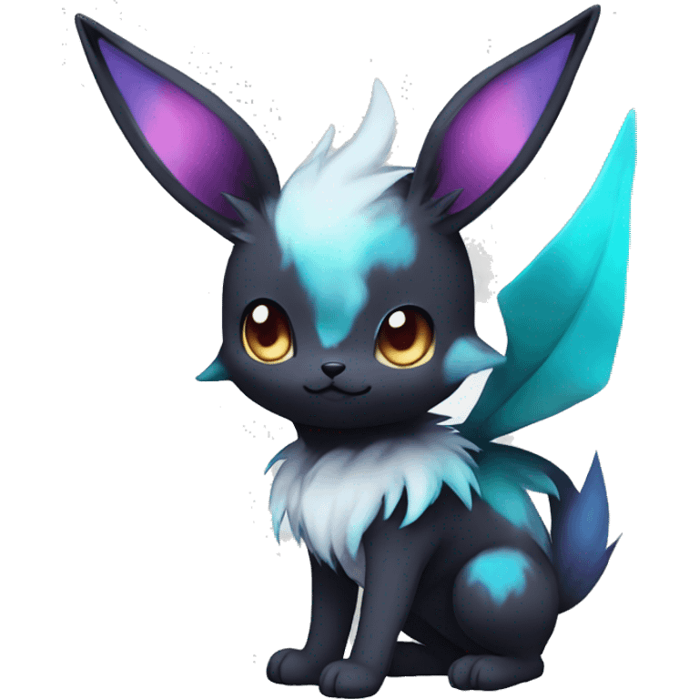 Colorful Dark Edgy Kawaii Eeveelution-Cute-Pokémon-fusion full body emoji