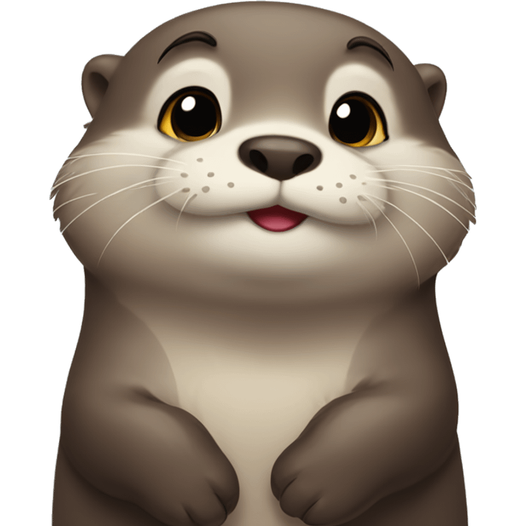 Cute otter shy and blushing emoji