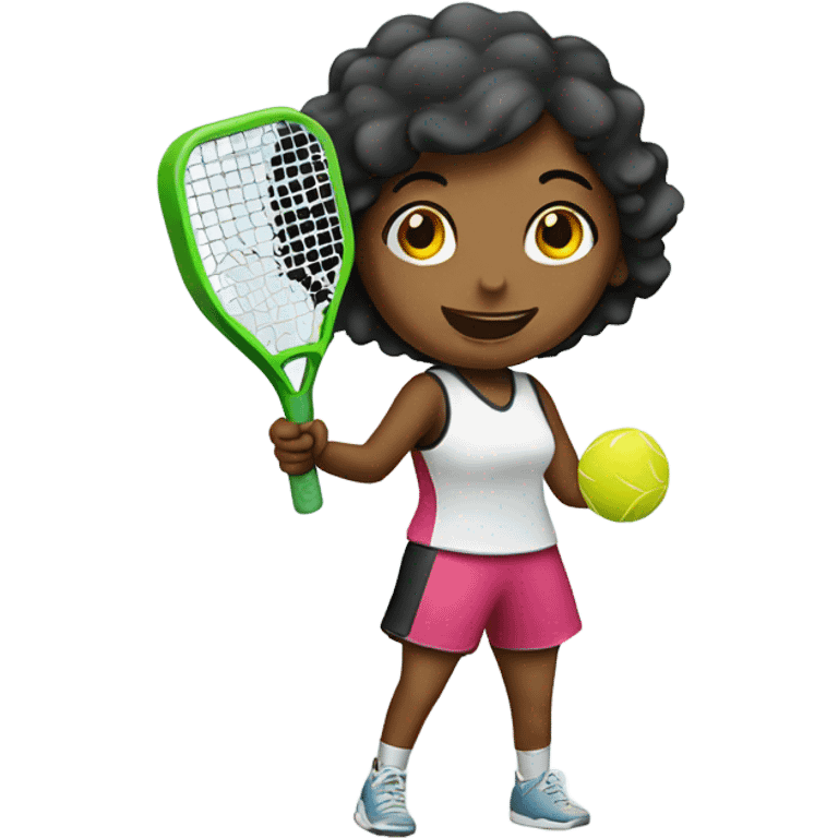 Girl playing Pickleball emoji