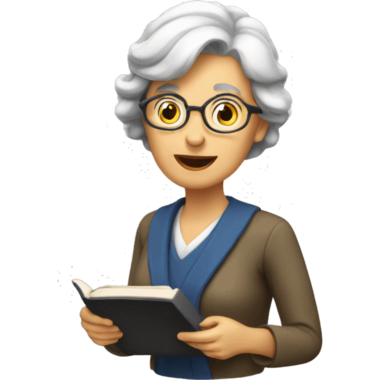 older female giving a lecture emoji