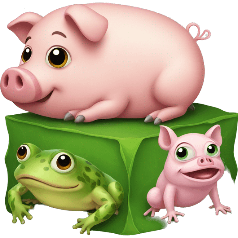 Pig and frog emoji