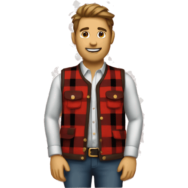 Red plaid vest emoji