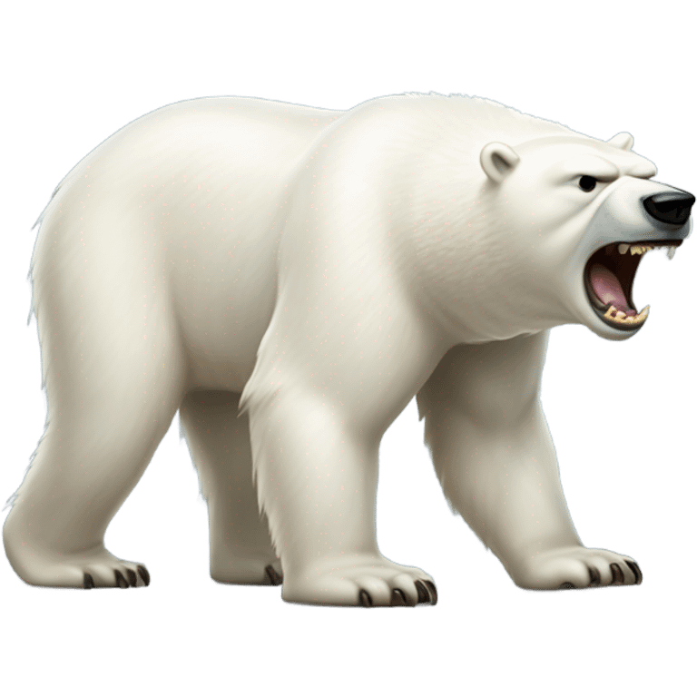 Full boudy polar bear angry  emoji