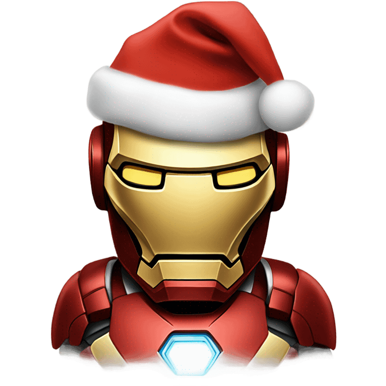 Iron man with Christmas hat  emoji