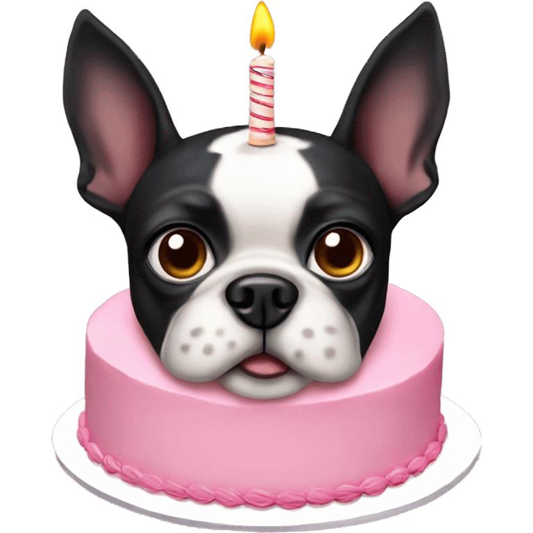 Boston terrier birthday cake  emoji