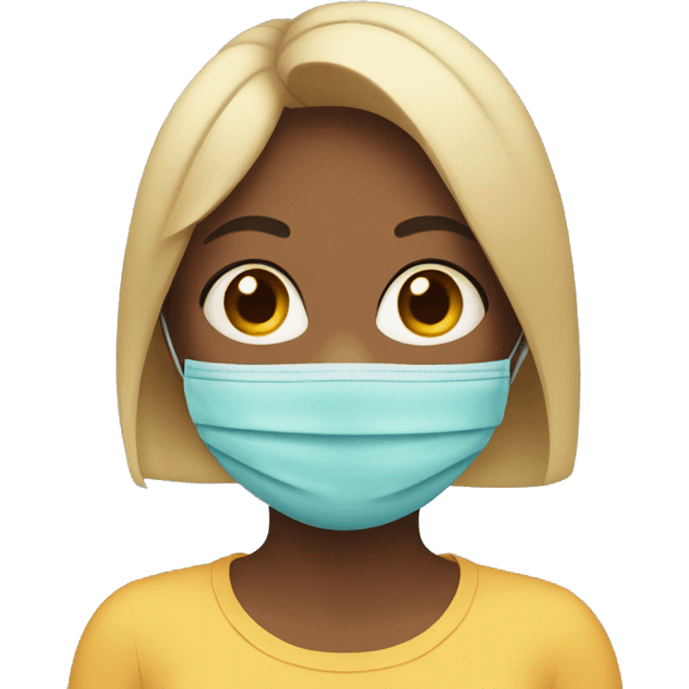 girl wearing mask that covers mouth and nose emoji