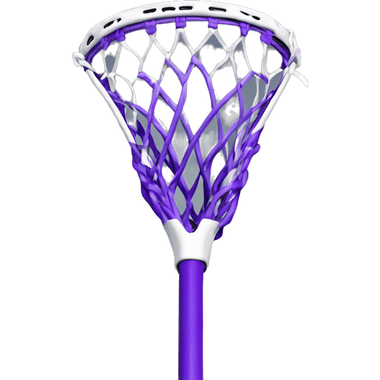 a black lacrosse net, with purple handle emoji