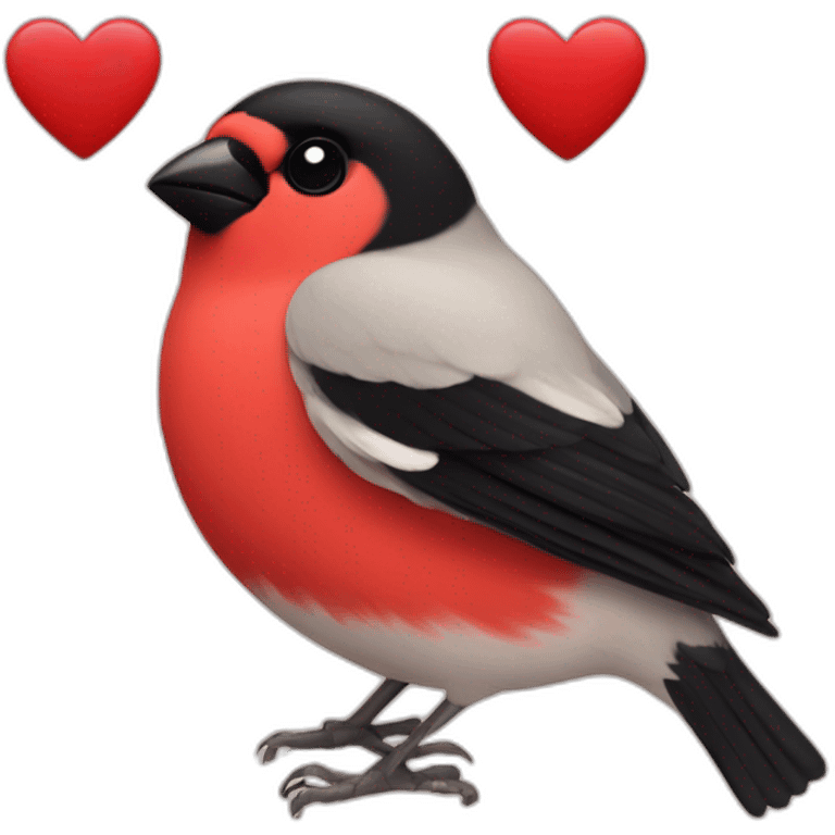 Bullfinch with hearts instead of eyes  emoji