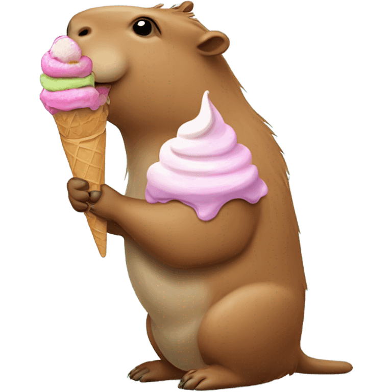 Ice cream capybara emoji