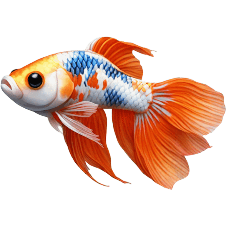 Koi betta fish: short fins emoji