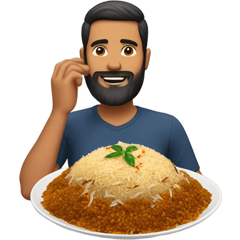 Biryani with the beard man emoji