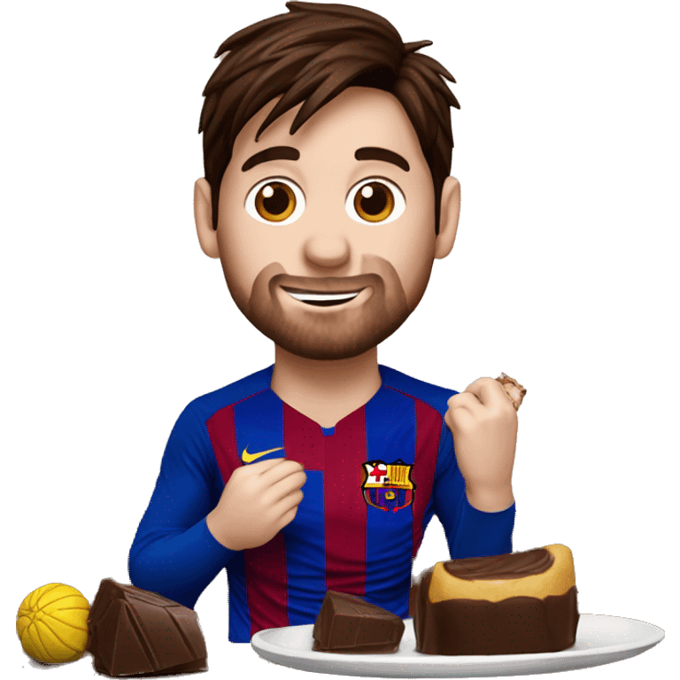 Lionel messi qui mange du chocolat emoji