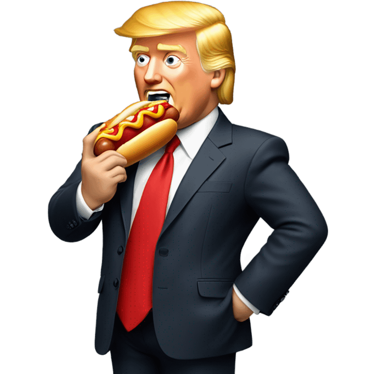 Trump eating hotdog emoji