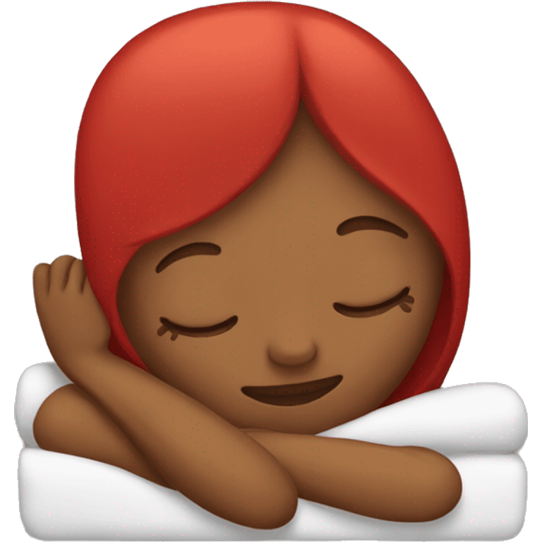 Red girl sleeping emoji