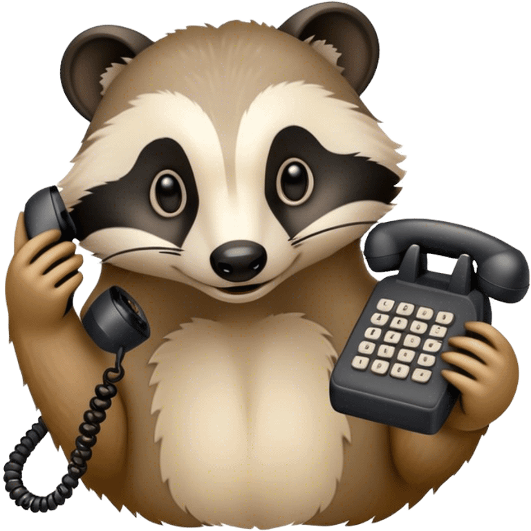 Badger with corded phone emoji