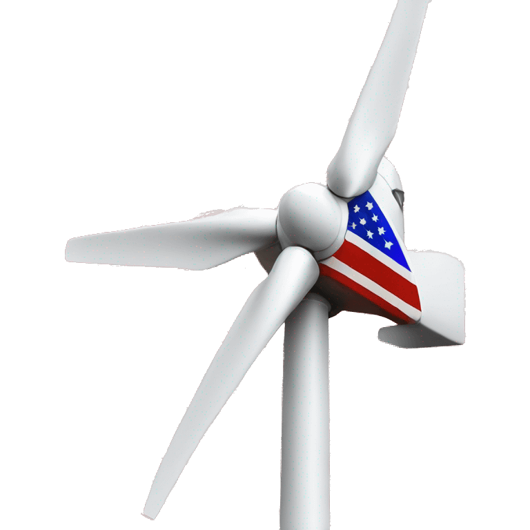 Wind turbine in usa flag colors emoji