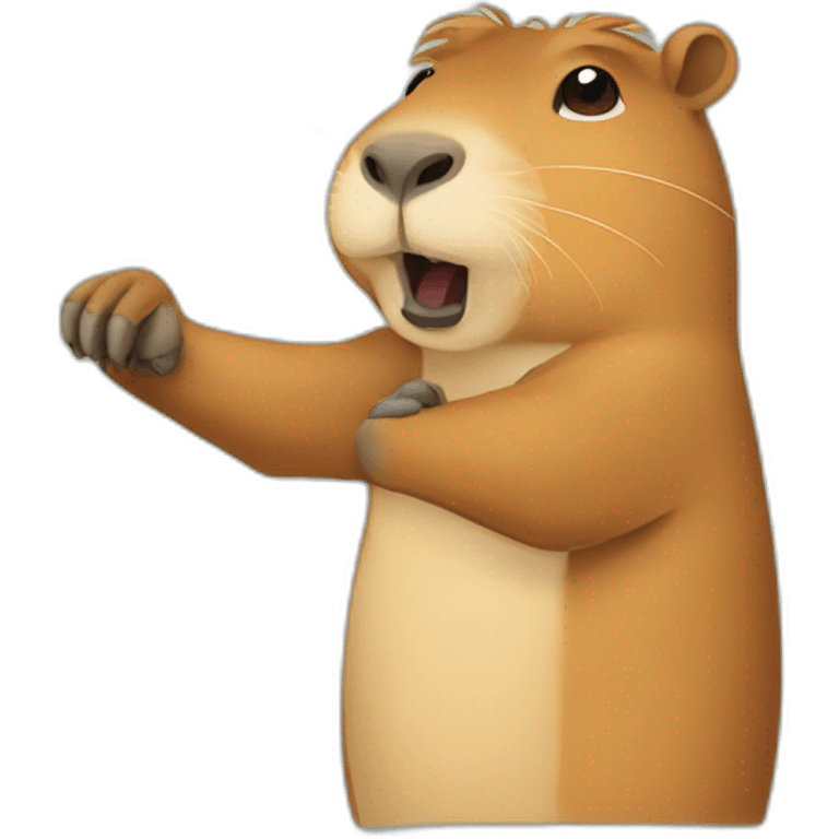 capybara doing italian gesture emoji