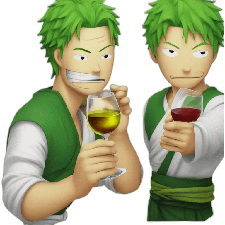 Zoro drinking wine emoji