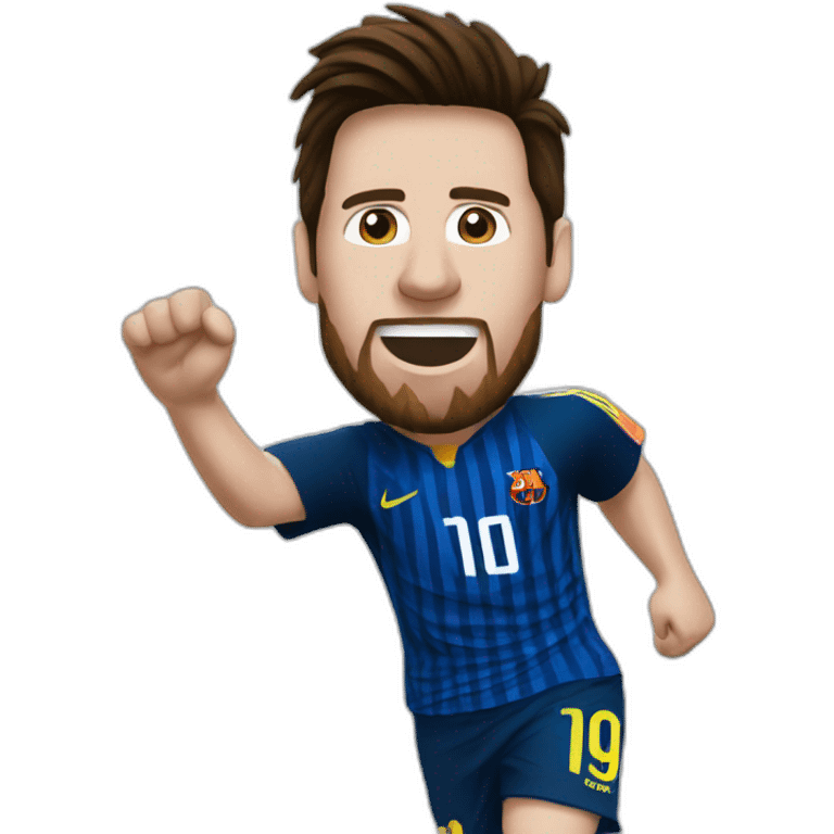 Messi scoring a goal emoji