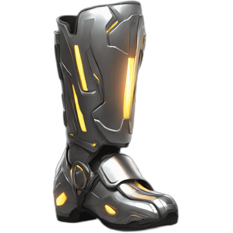 futuristic armored Omega Energy boots radiating omega energy emoji