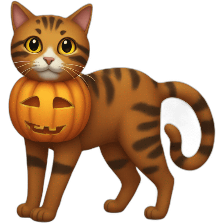 A pumpkin cat emoji