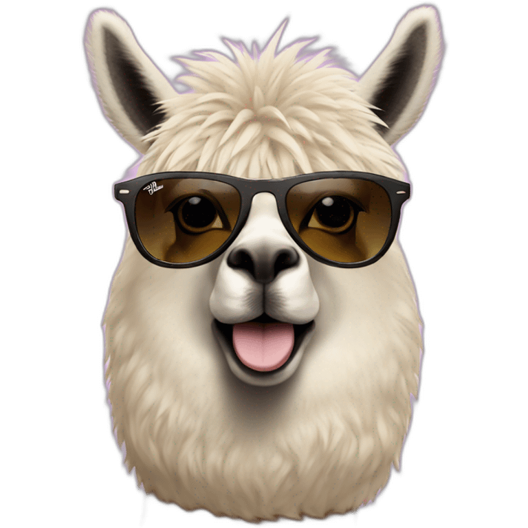 smoking alpaca with summer rayban emoji