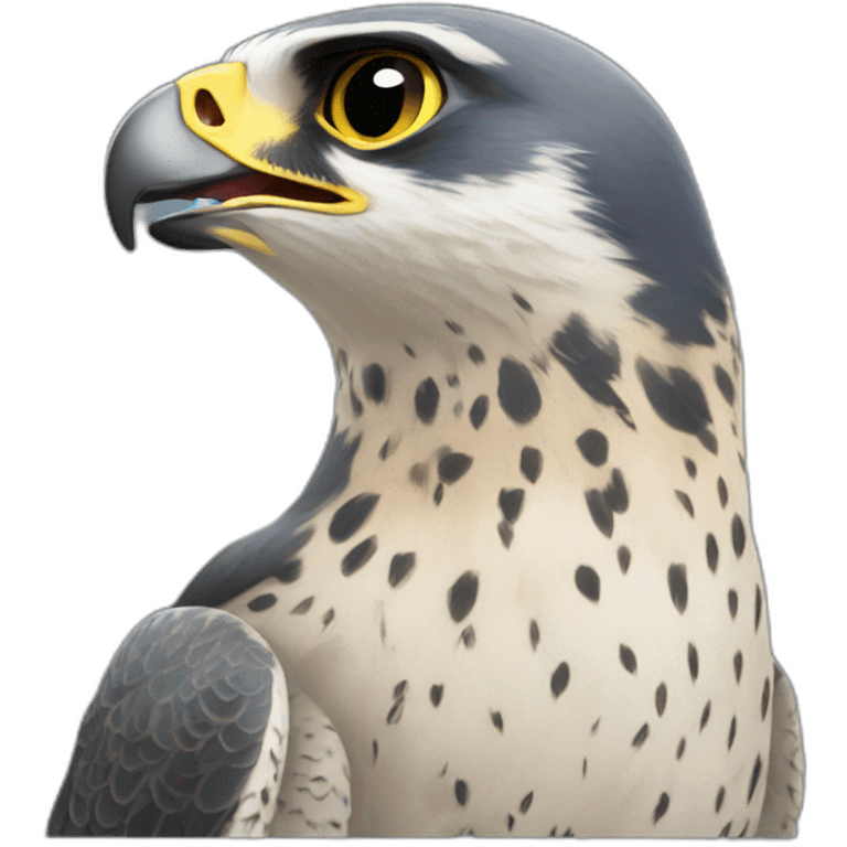 Peregrine falcon happy emoji