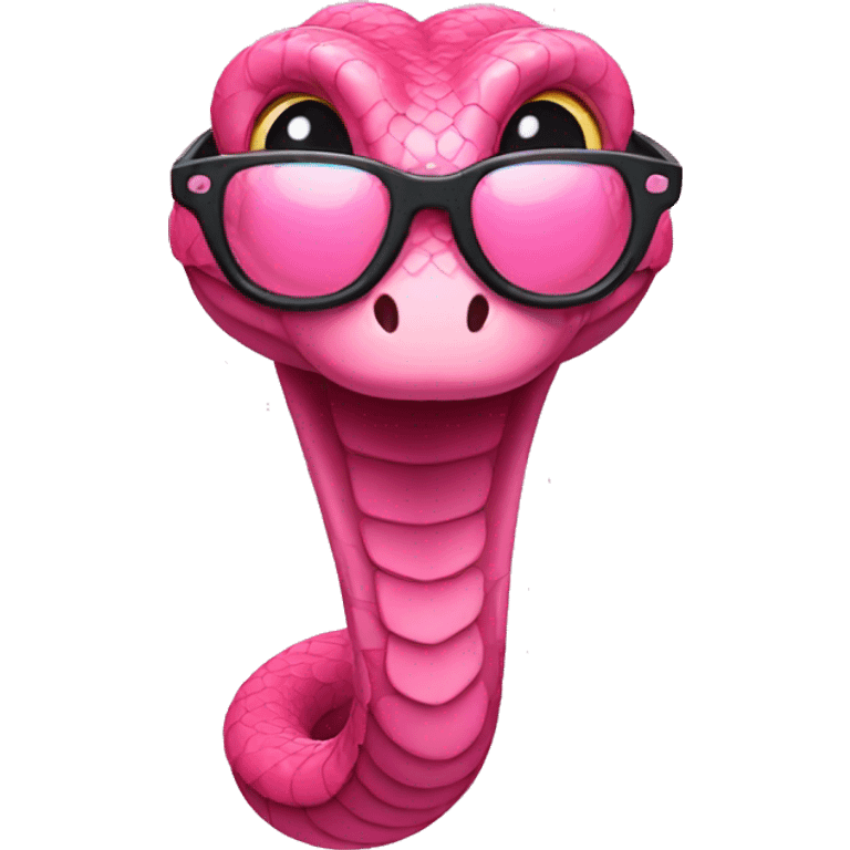 pink snake with glasses emoji