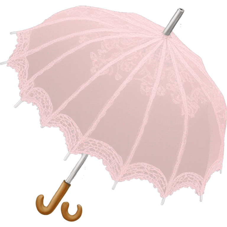 pastel pink lace umbrella emoji