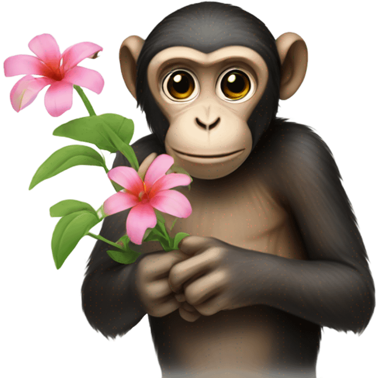 Monkey with a flowe emoji