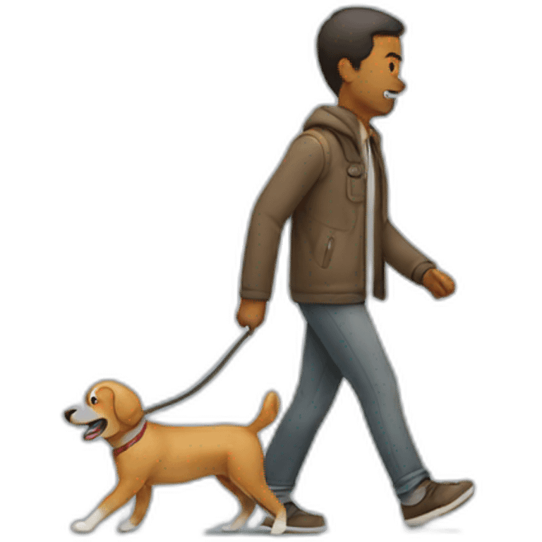 A man walking with dog emoji