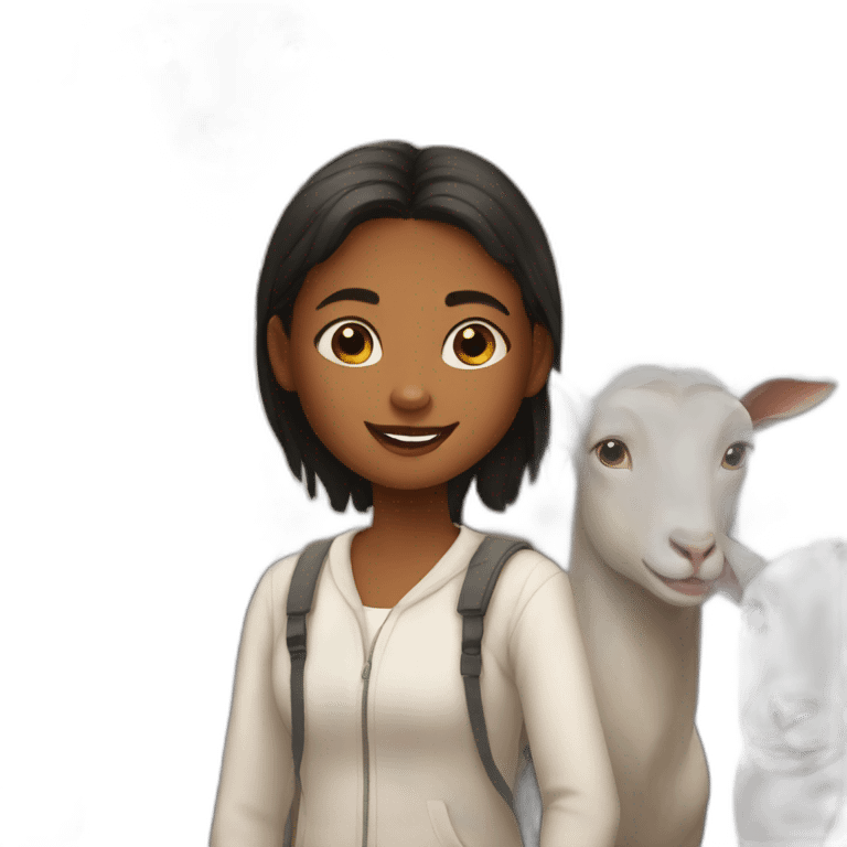 Girl with goats emoji