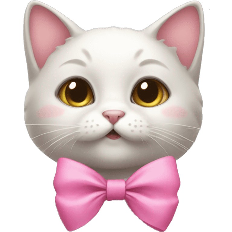 cute cat w a pink bow emoji