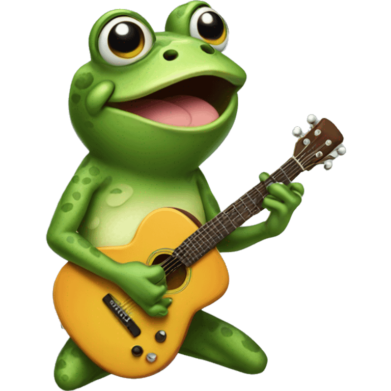 Frog playing guitar  emoji