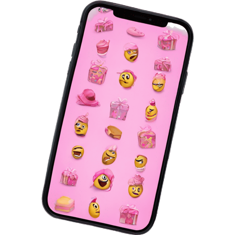 Iphone on Pink Birthday gift  emoji