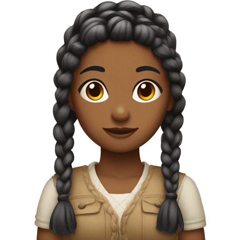 Girl with braided hair emoji