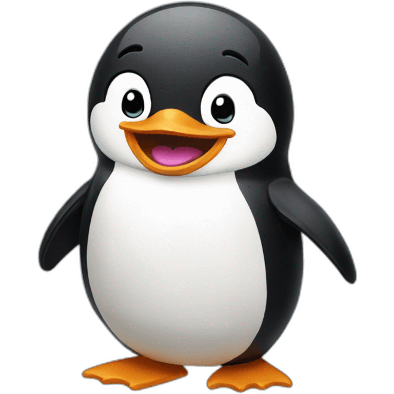 Laughing penguin emoji