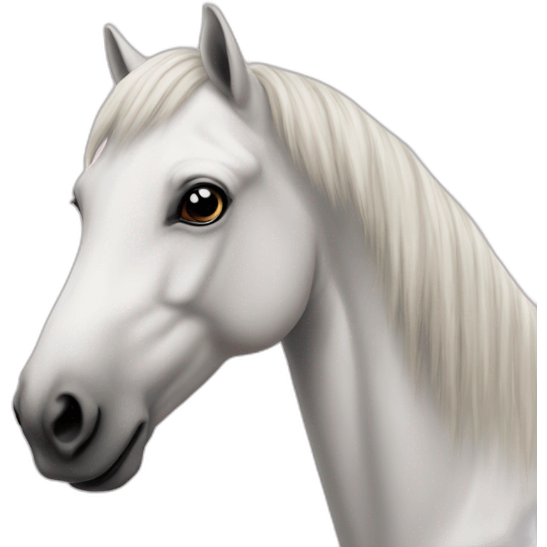 white camargue horse with pink nose emoji