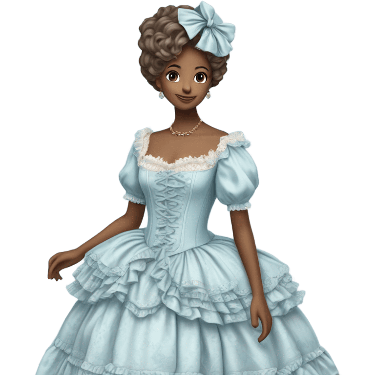 rococo pastel blue dress without human emoji