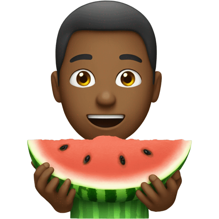 A person eating watermelon emoji