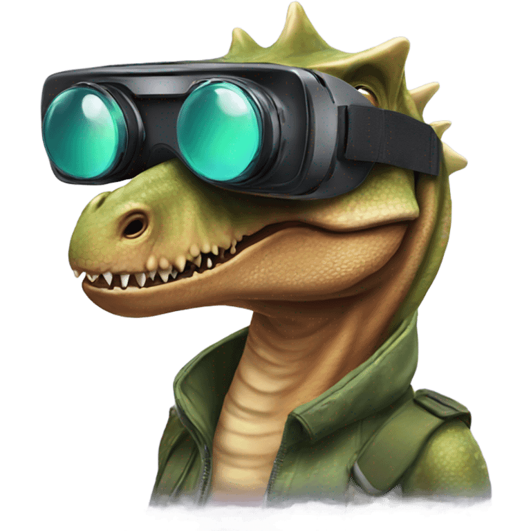 dino wearing vr headset emoji