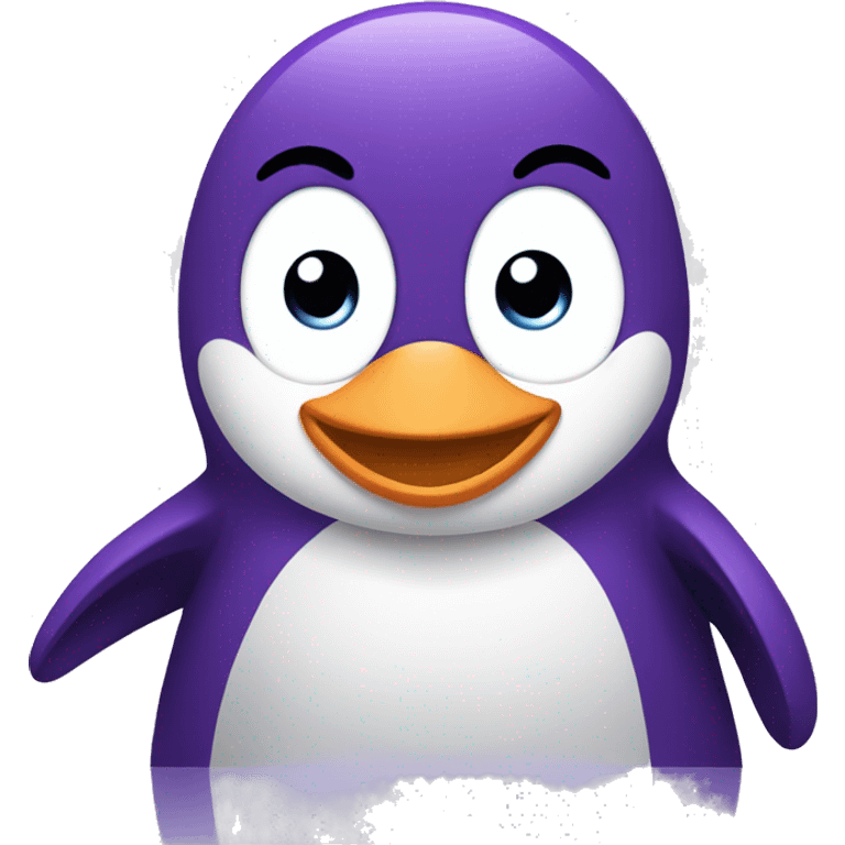 purple smiling penguin emoji