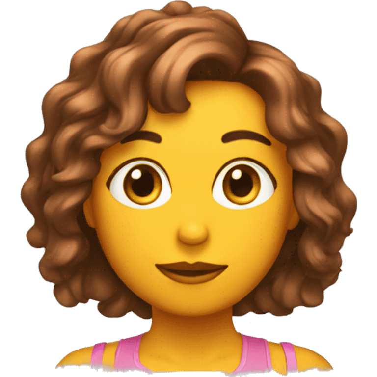 Chica con el pelo rozado emoji