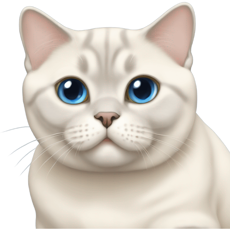 Cream British shorthair full body blue eyes emoji