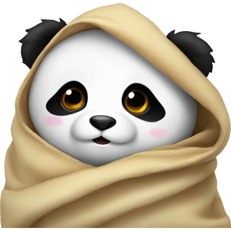 Panda in a blanket emoji